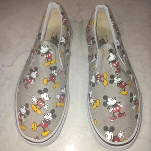 VANS and  DISNEY MICKEY MOUSE slip on FROST GREY Size 10 men 11 1/2 women